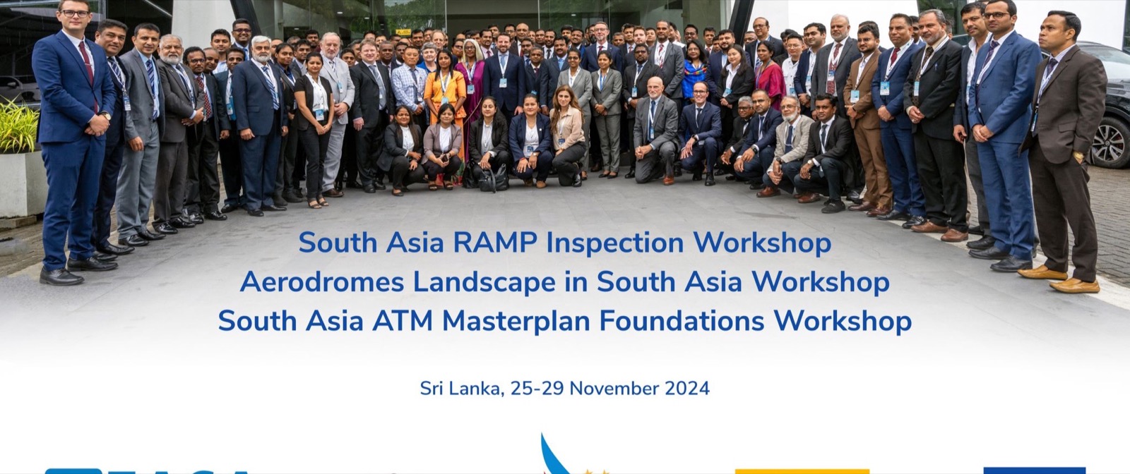 Delegates of the EU–South Asia Aviation Partnership workshops outside the Civil Aviation Authority of Sri Lanka